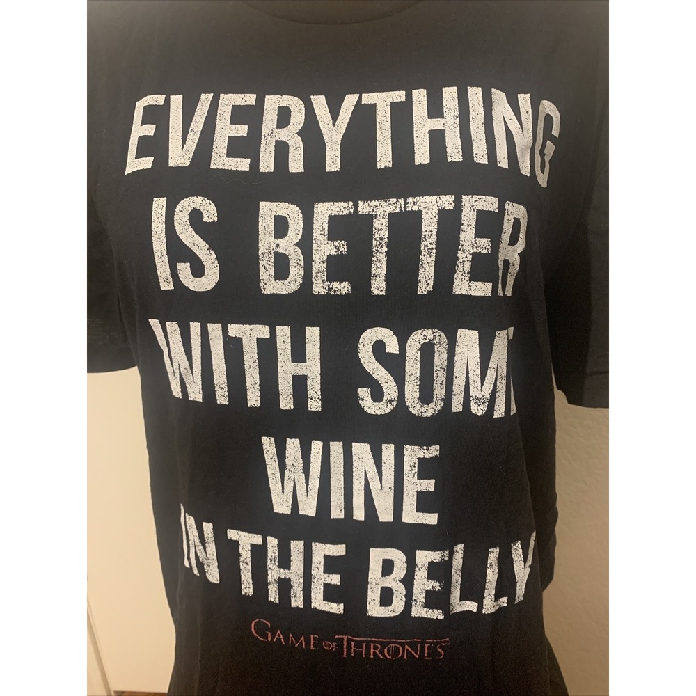 Game Of Thrones HBO Medium Men's T Shirt NWOT Everything Is Better With Some Win - Picture 2 of 8